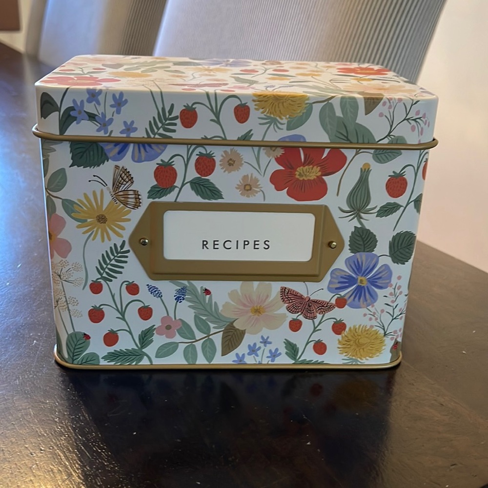 Rifle paper company recipe tin